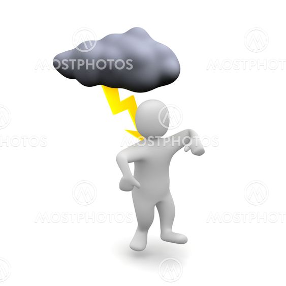 Man striked by lighting
