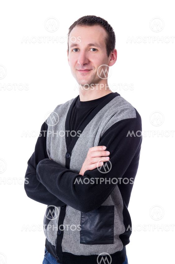 portrat of handsome middle aged man isolated on white