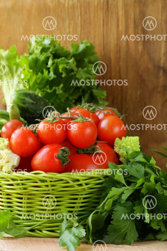 fresh vegetables and herbs mix
