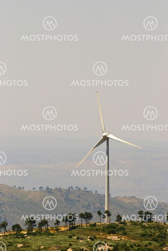 Wind turbine on the hill