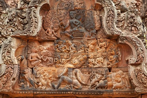 Khmer relief in Banteay Srei