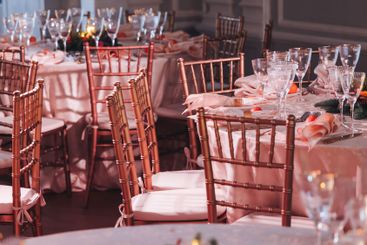 Beautiful table decoration for luxury  event in pink and...