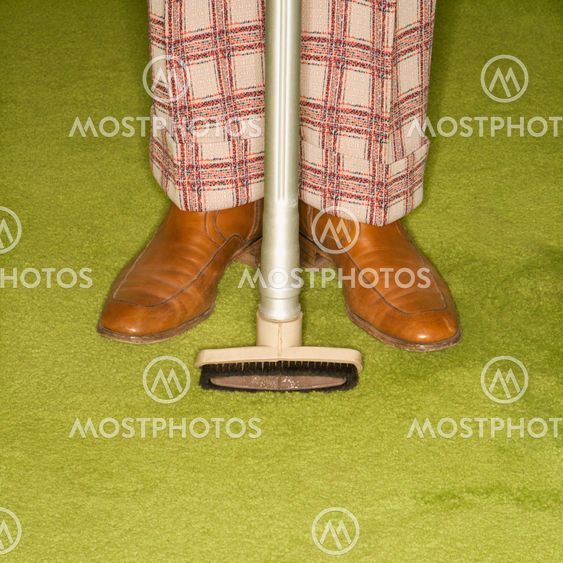 Man cleaning house.