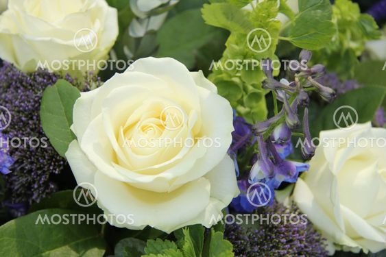 Blue White Flower arrangement for a wedding