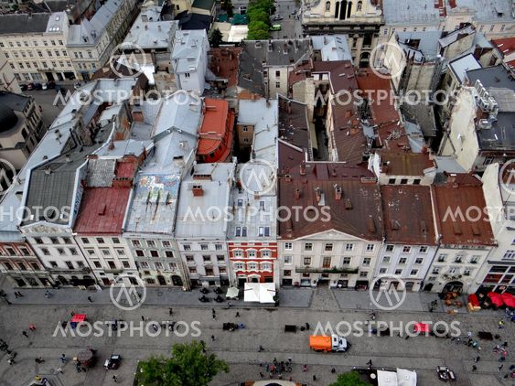 Old europe town or city view