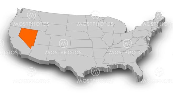 Map - United States, Nevada - 3D-Illustration