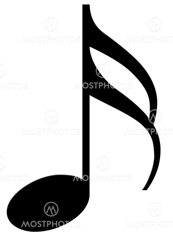 Sixteenth note on a white background