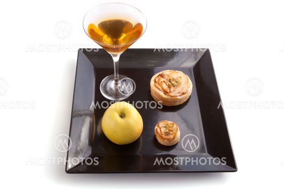 Apple Pie Slices with Drink