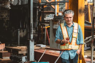 Engineer construction worker site moody stressed...