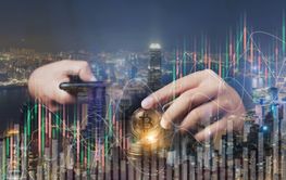 Businessman holding bitcoin in hand, bit coin BTC, the...