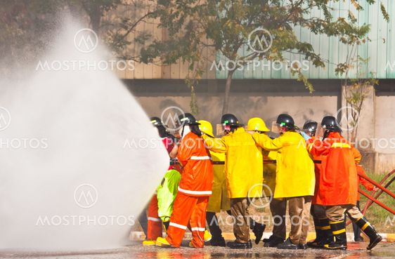 Firefighters training exercise