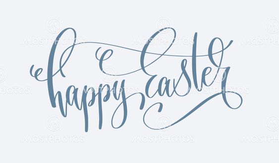 happy easter - hand lettering holiday inscription text