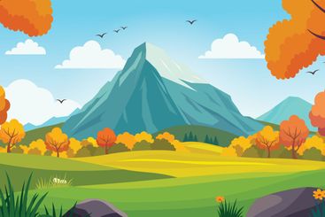 Rocky Mountain Nature Landscape with Trees and Plant in...