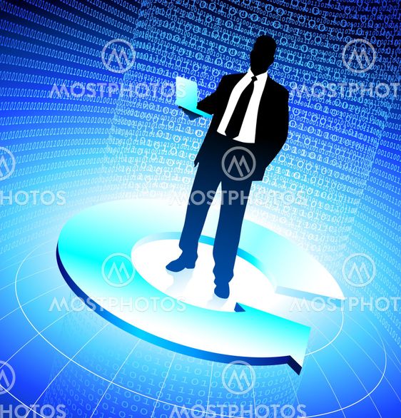 Business man background binary code