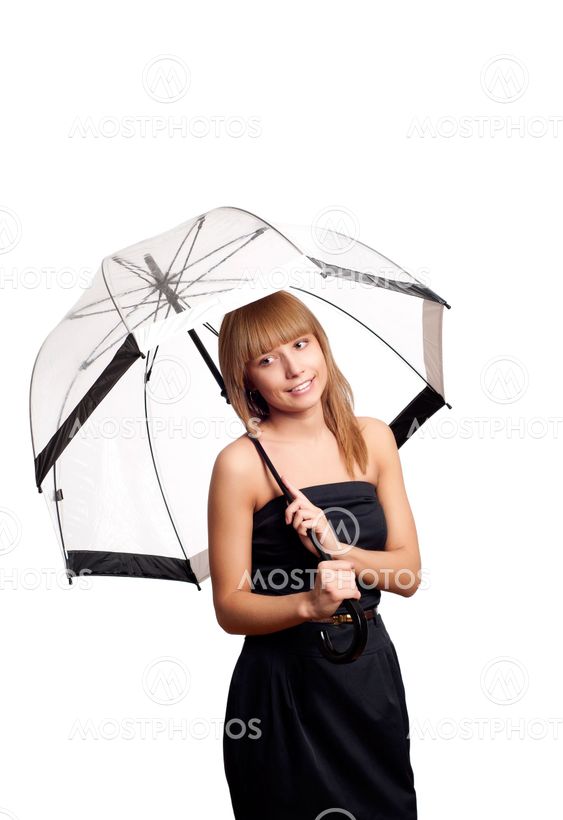 woman holding umbrella
