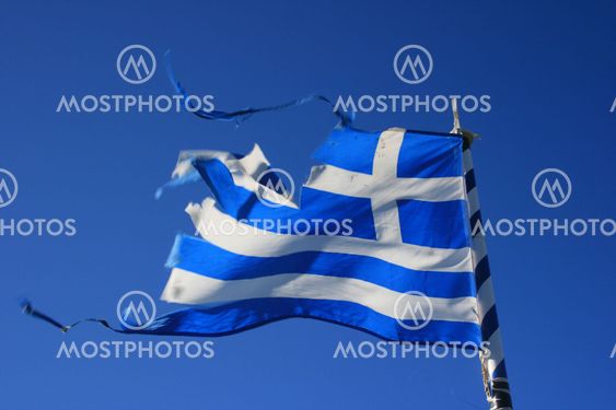 Torn greek flag