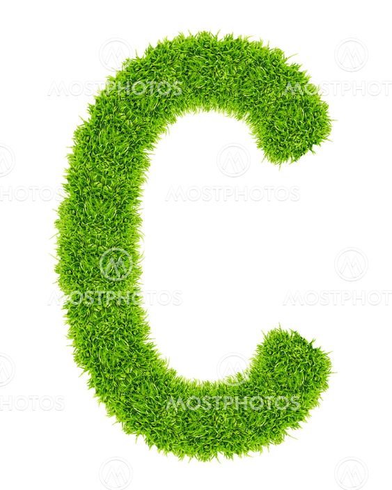 green grass letter C Isolated