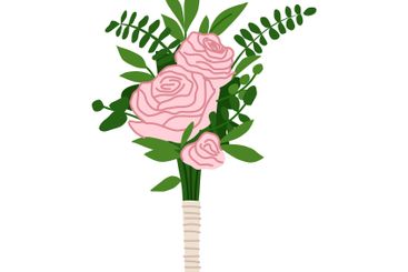 petals bouquet wedding cartoon vector illustration