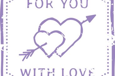 Purple stamp with a vintage, distressed look saying for...