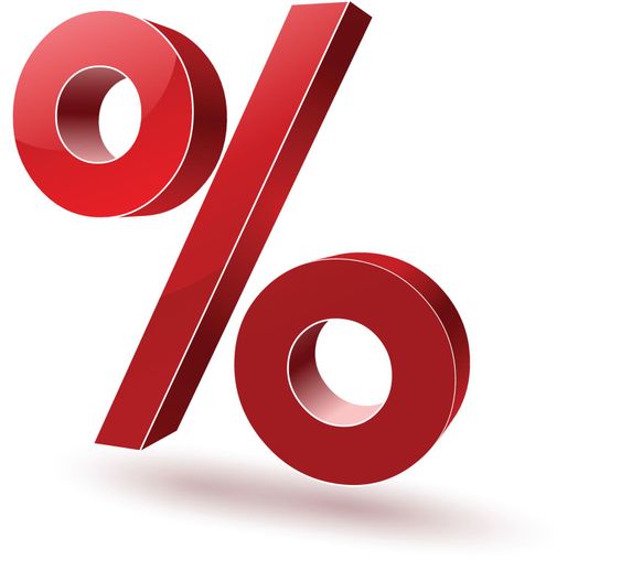 Symbol 3d percent red 3 glossy