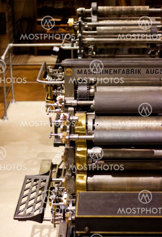 Old offset printing machine