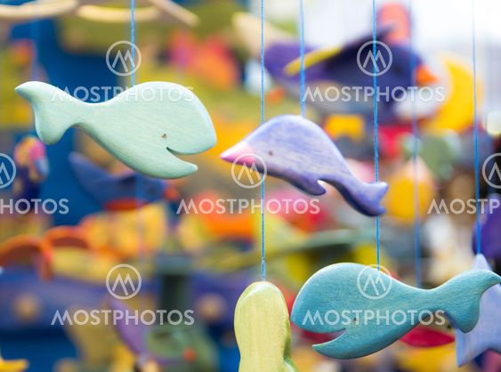 wooden decorative fishes