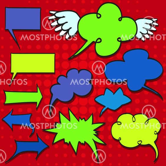 A vector set of comic's bok bubbles.