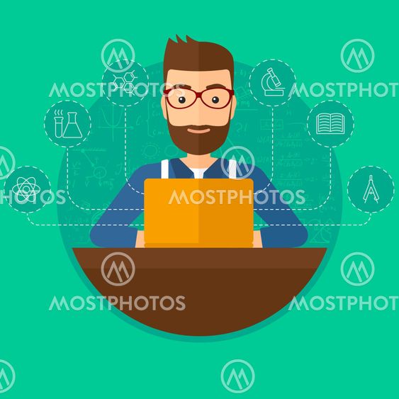 Student working on laptop.