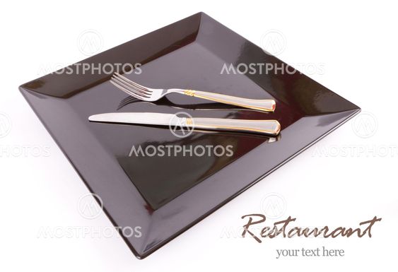 Dish with fork and knife