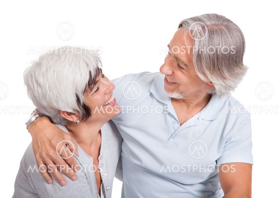 Happy loving senior couple