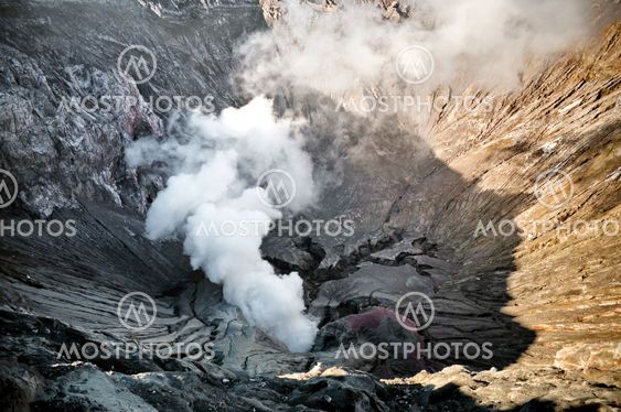 Smoking creater volcano