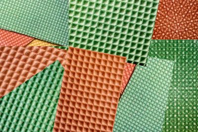 Abstract collage of color images of food waffles