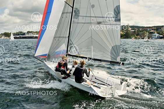 High School Children Sailing
