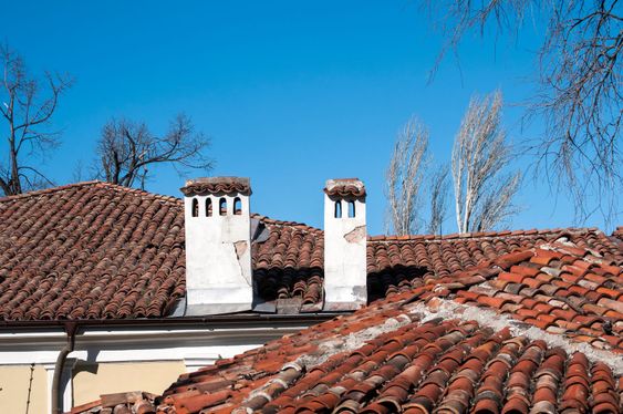 Roofs and chimneys of old houses