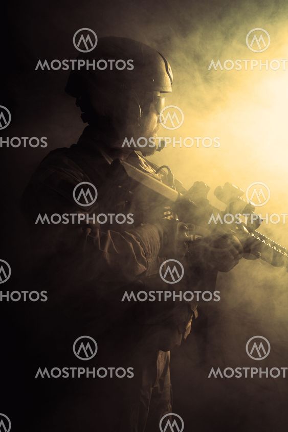 Bearded special forces soldier