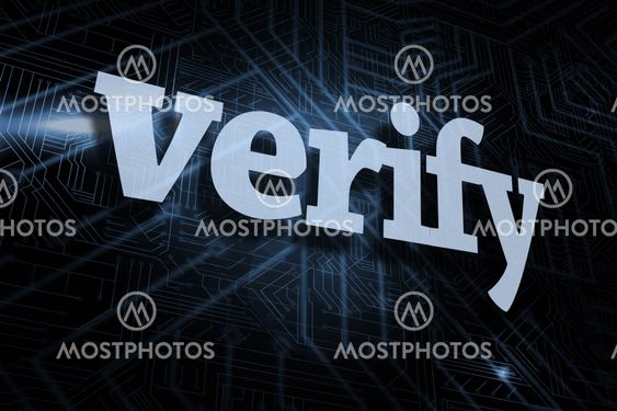 Verify against futuristic black and blue background