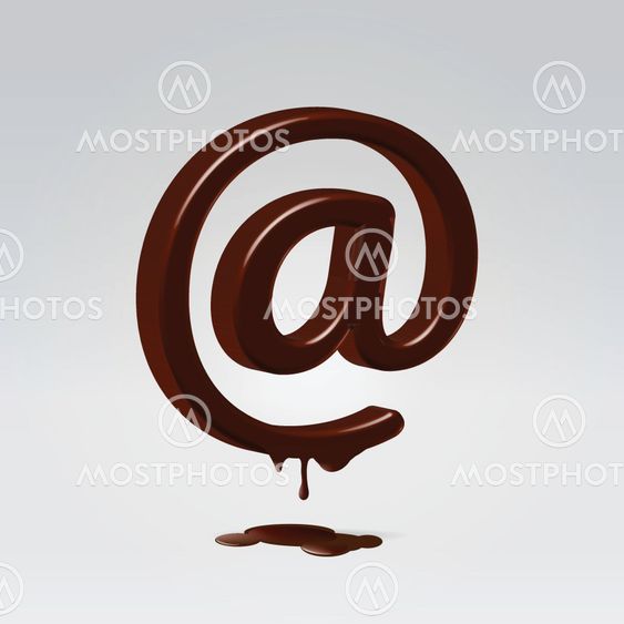 Chocolate dripping email symbol
