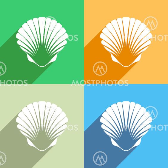 Scallop seashell icon