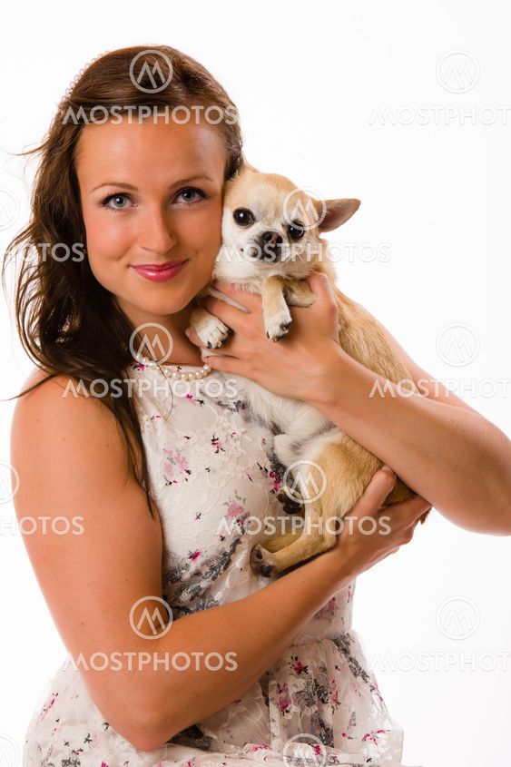 Woman and chihuahua
