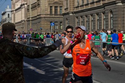 Riga, Latvia - May 19 2019: Elite male Runner Roman...