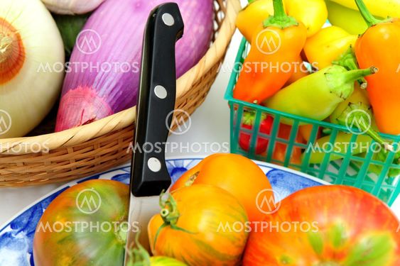 Heirloom tomater och grönsaker