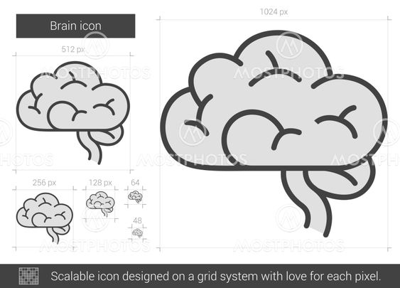 Brain line icon.