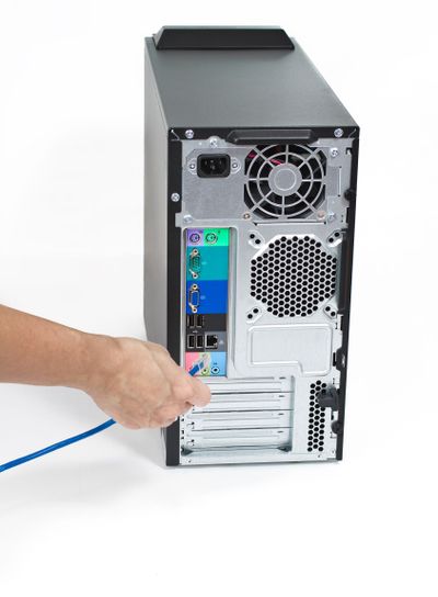 modern computer (backside view)