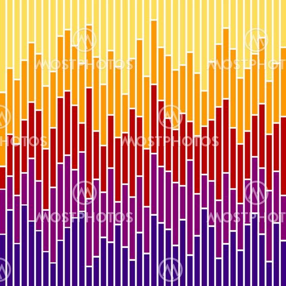 Bar Chart Stripes - Sunset Colours