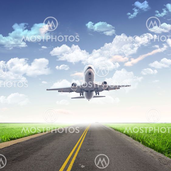 Image of a white passenger plane