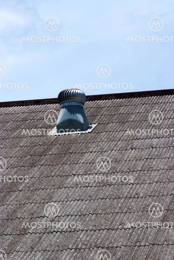 The air vent on the roof of the factory.