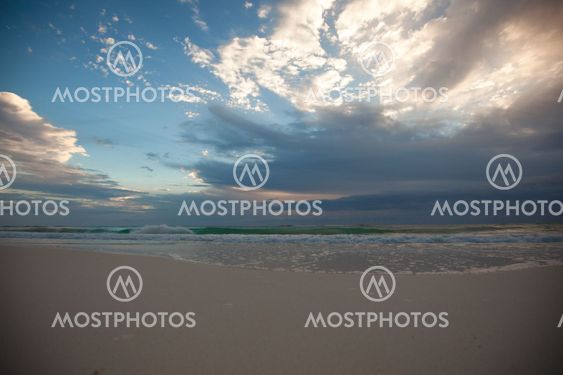 Amazing dawn on the beach in Mexico