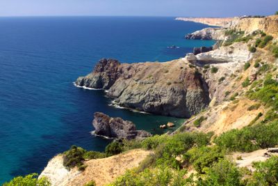 Summer view seacoast near Fiolent cape, Black Sea, Ukraine