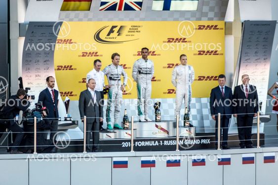 The podium of the Grand Prix of Russia. The Russian...