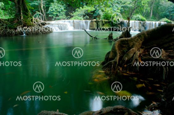 waterfalls in deep forest